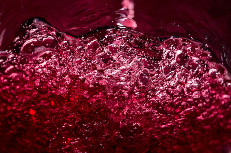 red bubbly liquid